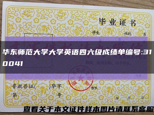 华东师范大学大学英语四六级成绩单编号:310041缩略图