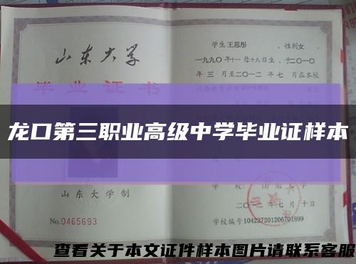 龙口第三职业高级中学毕业证样本缩略图