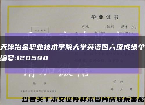 天津冶金职业技术学院大学英语四六级成绩单编号:120590缩略图