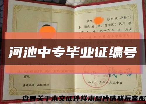 河池中专毕业证编号缩略图