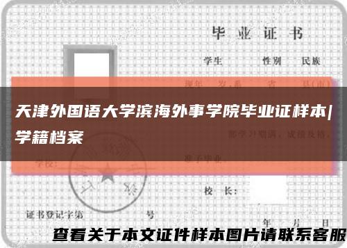 天津外国语大学滨海外事学院毕业证样本|学籍档案缩略图