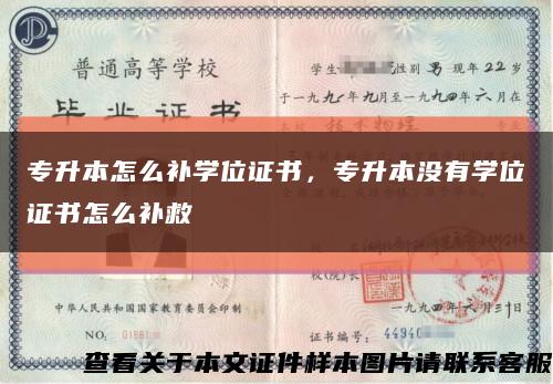 专升本怎么补学位证书，专升本没有学位证书怎么补救缩略图