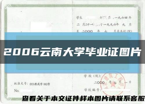 2006云南大学毕业证图片缩略图