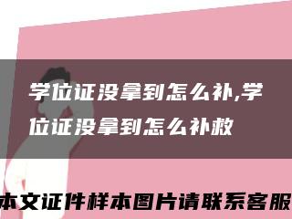 学位证没拿到怎么补,学位证没拿到怎么补救缩略图