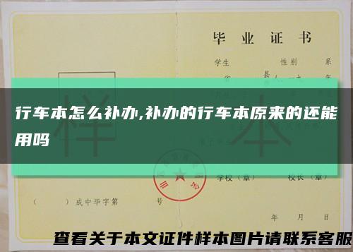 行车本怎么补办,补办的行车本原来的还能用吗缩略图