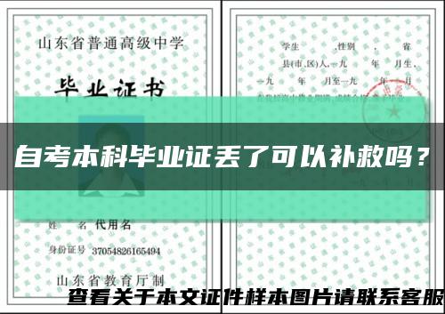 自考本科毕业证丢了可以补救吗？缩略图