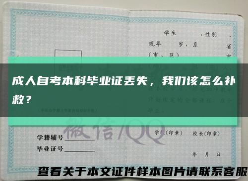 成人自考本科毕业证丢失，我们该怎么补救？缩略图