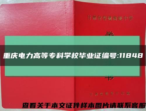 重庆电力高等专科学校毕业证编号:11848缩略图