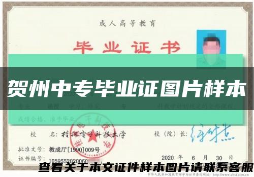 贺州中专毕业证图片样本缩略图
