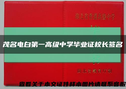 茂名电白第一高级中学毕业证校长签名缩略图