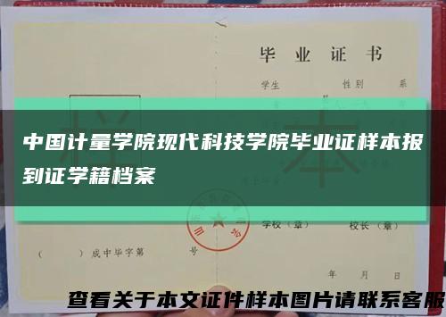 中国计量学院现代科技学院毕业证样本报到证学籍档案缩略图
