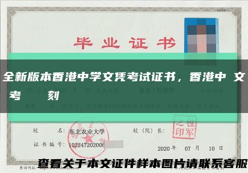 全新版本香港中学文凭考试证书，香港中學文憑考試證書復刻缩略图