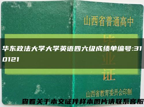 华东政法大学大学英语四六级成绩单编号:310121缩略图