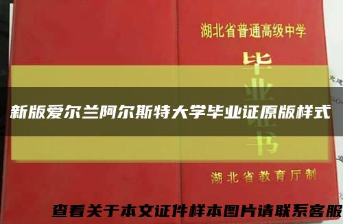 新版爱尔兰阿尔斯特大学毕业证原版样式缩略图
