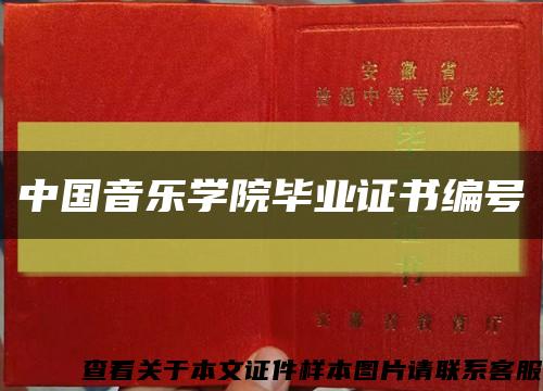 中国音乐学院毕业证书编号缩略图