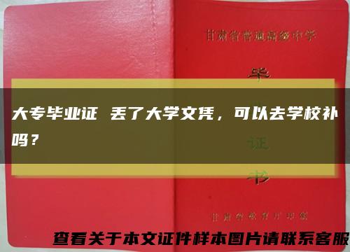 大专毕业证 丢了大学文凭，可以去学校补吗？缩略图