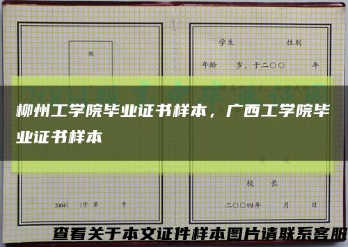 柳州工学院毕业证书样本，广西工学院毕业证书样本缩略图