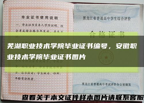 芜湖职业技术学院毕业证书编号，安徽职业技术学院毕业证书图片缩略图