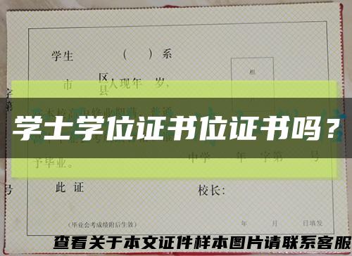 学士学位证书位证书吗？缩略图