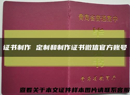 证书制作 定制和制作证书微信官方账号缩略图
