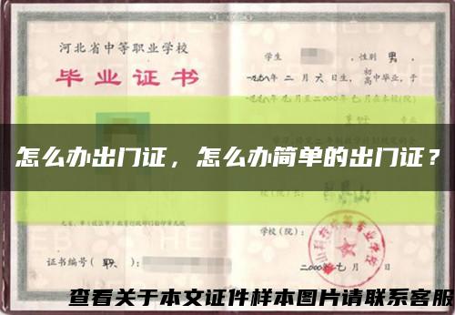 怎么办出门证，怎么办简单的出门证？缩略图
