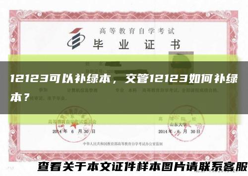 12123可以补绿本，交管12123如何补绿本？缩略图