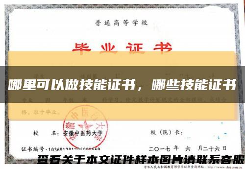 哪里可以做技能证书，哪些技能证书缩略图