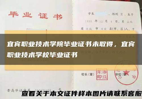 宜宾职业技术学院毕业证书未取得，宜宾职业技术学校毕业证书缩略图