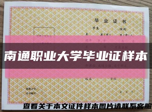 南通职业大学毕业证样本缩略图