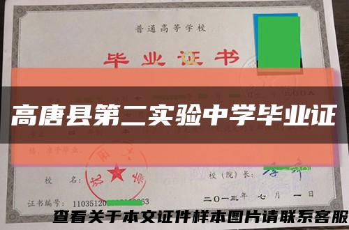 高唐县第二实验中学毕业证缩略图