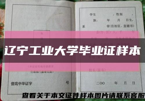 辽宁工业大学毕业证样本缩略图