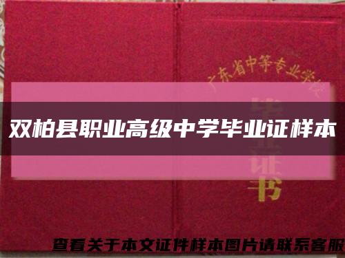双柏县职业高级中学毕业证样本缩略图