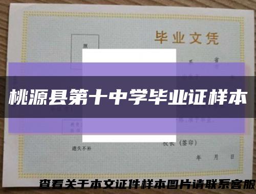 桃源县第十中学毕业证样本缩略图