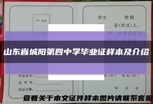山东省城阳第四中学毕业证样本及介绍缩略图
