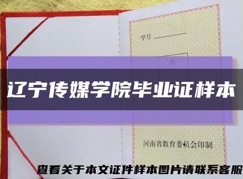 辽宁传媒学院毕业证样本缩略图