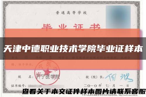 天津中德职业技术学院毕业证样本缩略图