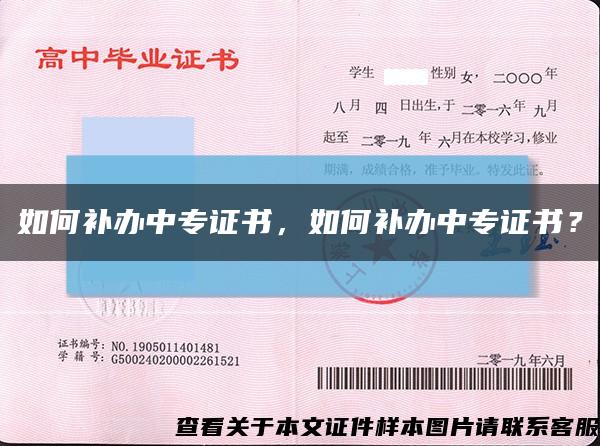 如何补办中专证书，如何补办中专证书？缩略图