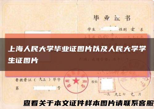 上海人民大学毕业证图片以及人民大学学生证图片缩略图