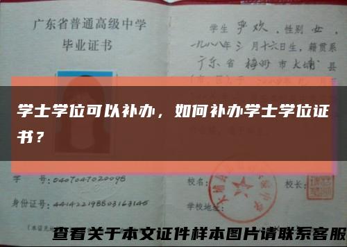 学士学位可以补办，如何补办学士学位证书？缩略图
