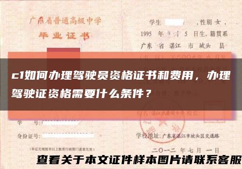 c1如何办理驾驶员资格证书和费用，办理驾驶证资格需要什么条件？缩略图