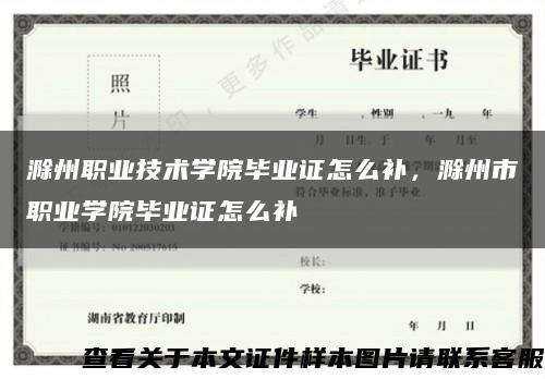 滁州职业技术学院毕业证怎么补，滁州市职业学院毕业证怎么补缩略图