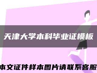 天津大学本科毕业证模板缩略图