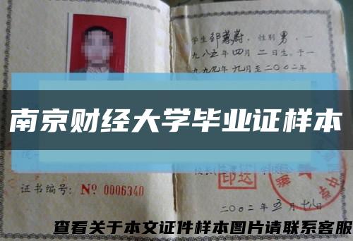 南京财经大学毕业证样本缩略图
