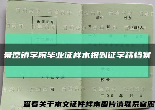 景德镇学院毕业证样本报到证学籍档案缩略图