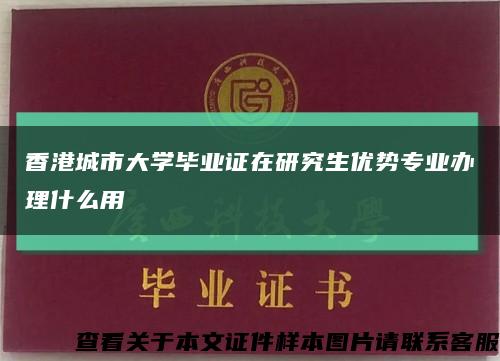 香港城市大学毕业证在研究生优势专业办理什么用缩略图