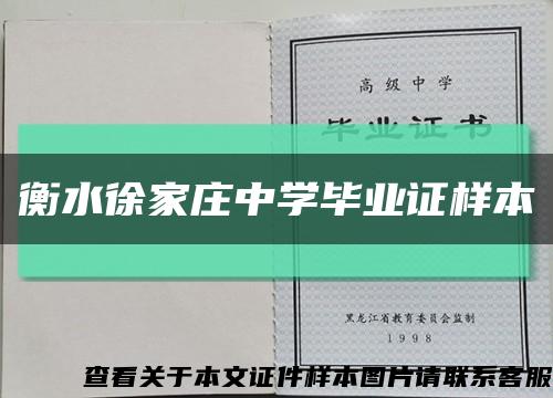 衡水徐家庄中学毕业证样本缩略图