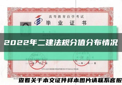 2022年二建法规分值分布情况缩略图