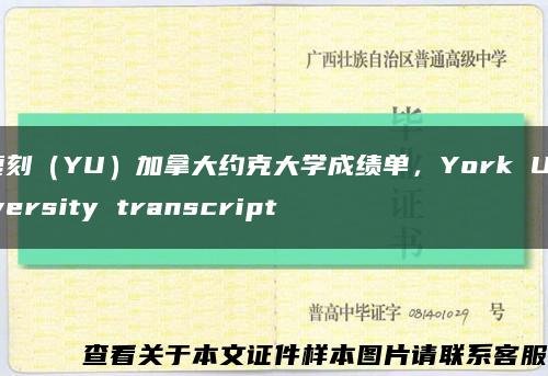 复刻（YU）加拿大约克大学成绩单，York University transcript缩略图