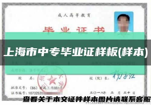 上海市中专毕业证样板(样本)缩略图