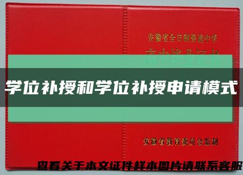 学位补授和学位补授申请模式缩略图